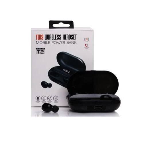 TWS T2 Earbuds With Built in Powerbank